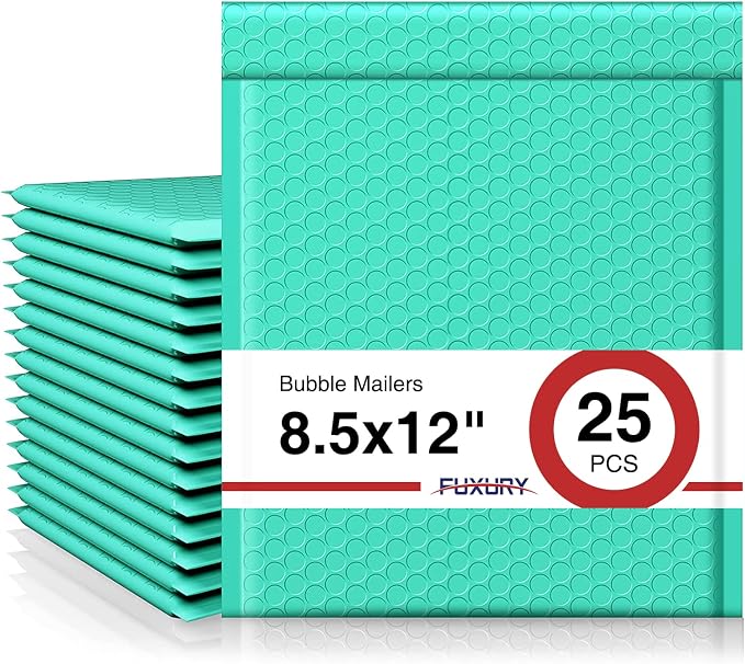 Fuxury Bubble Mailers 8.5x12 Inch 25 Pack, Strong Adhesion Padded Envelopes #2 by Fuxury