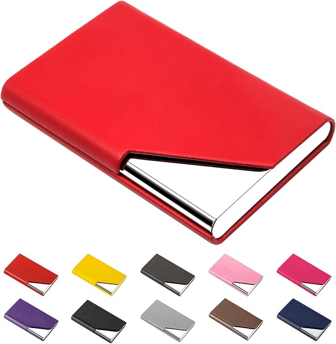 Padike Business Card Holder, PU Leather & Stainless Steel Multi Card Case by padike