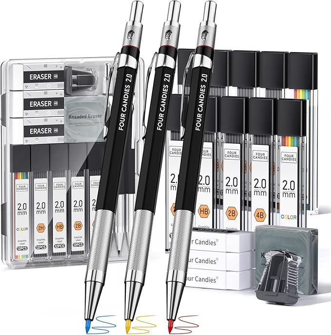 Four Candies 19PCS 2MM Mechanical Drawing Pencils by FourCandies