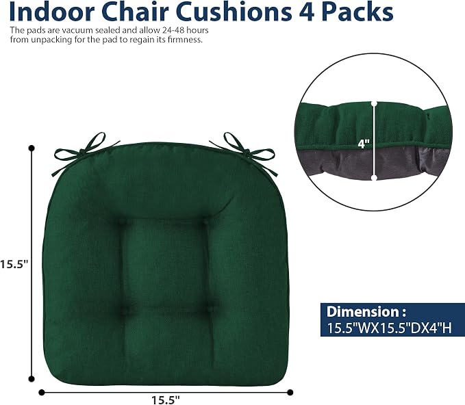IASEAHK Chair Cushions for Dining Chairs, Seat Cushions for Kitchen Chairs - Image 2