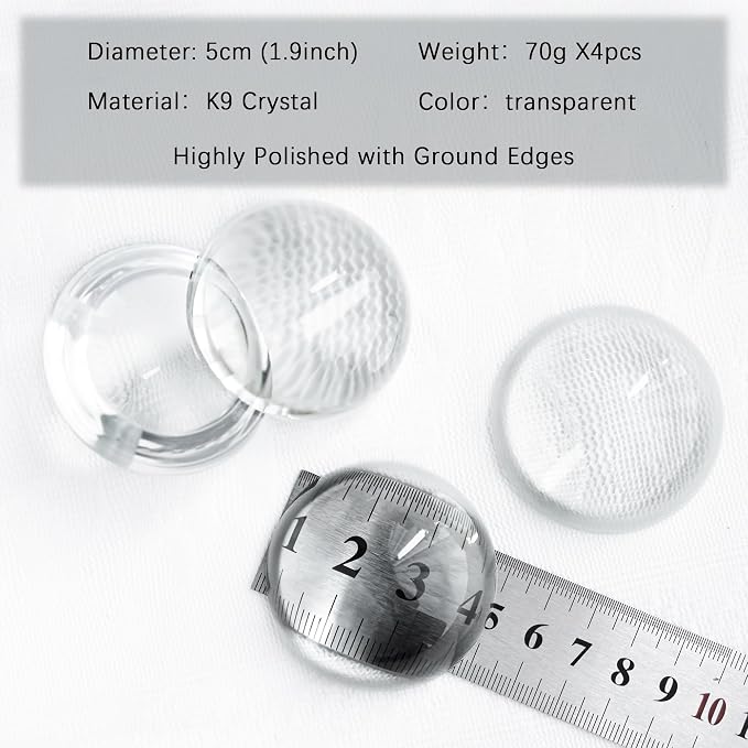 QFkris 4Pcs 1.9inch Crystal Dome Magnifying Paperweight - Image 2