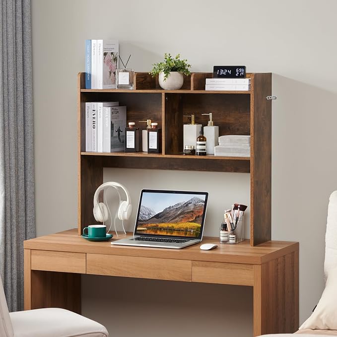 Nromant Desktop Bookshelf, Wooden Desk Storage Hutch - Image 2