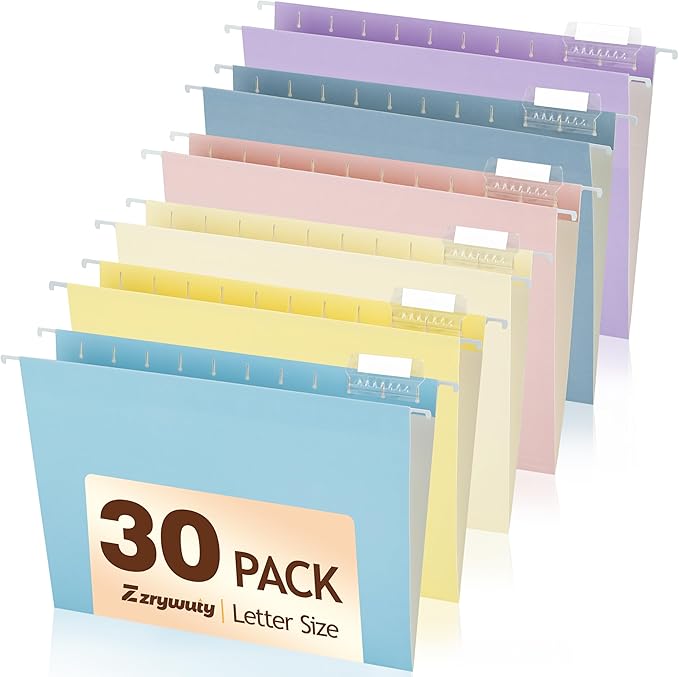 Zzrywuty Hanging File Folders Letter Size, Color File Folders Hanging Organizers by Zzrywuty