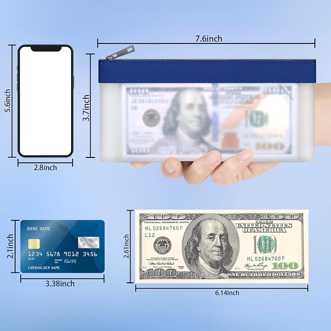 Clear Money Envelopes for Cash 7.6"x3.7" | Money Bags - Image 4