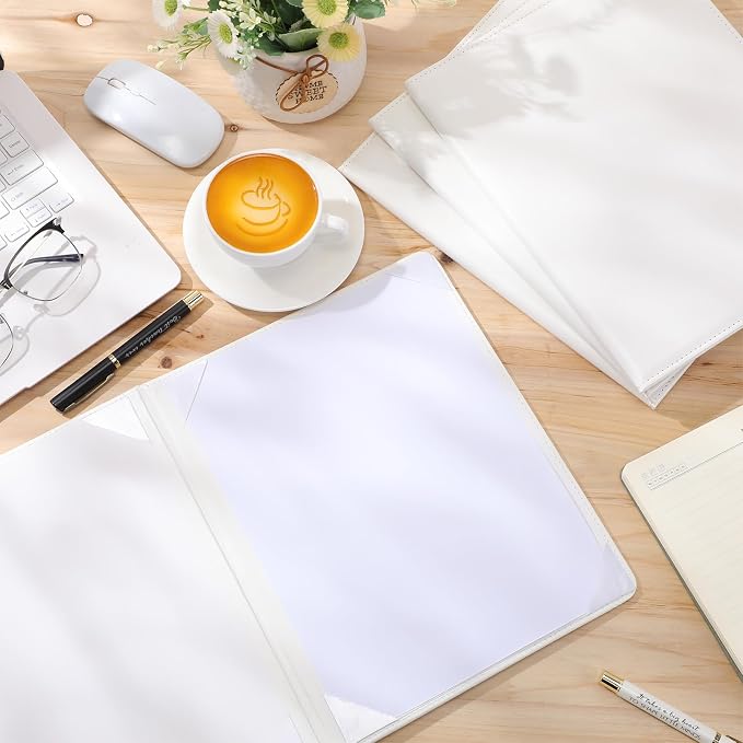 Tenare 10 Pcs White Leather Certificate Holder 8.5 x 11 PU Phd Bachelor Master - Image 5