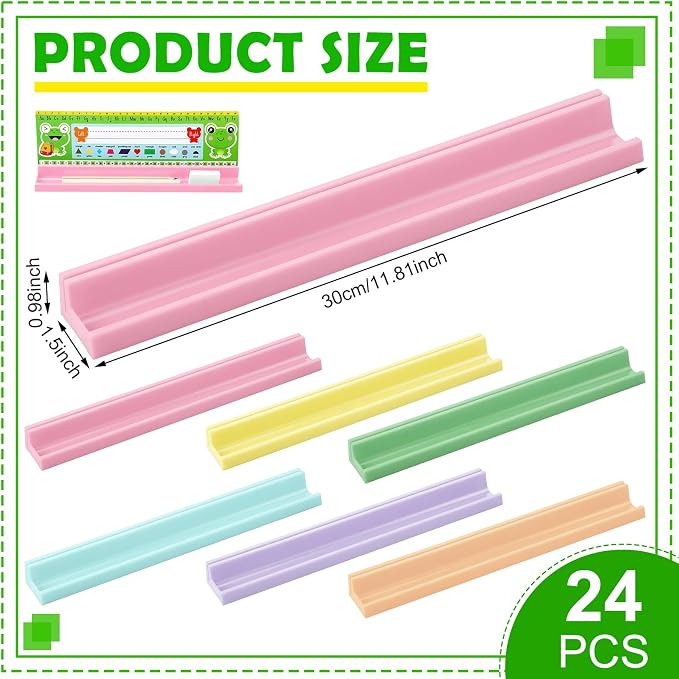 Jetec 24 Pcs Classroom Desk Name Plates Holder Index Cards Storage Classroom - Image 2