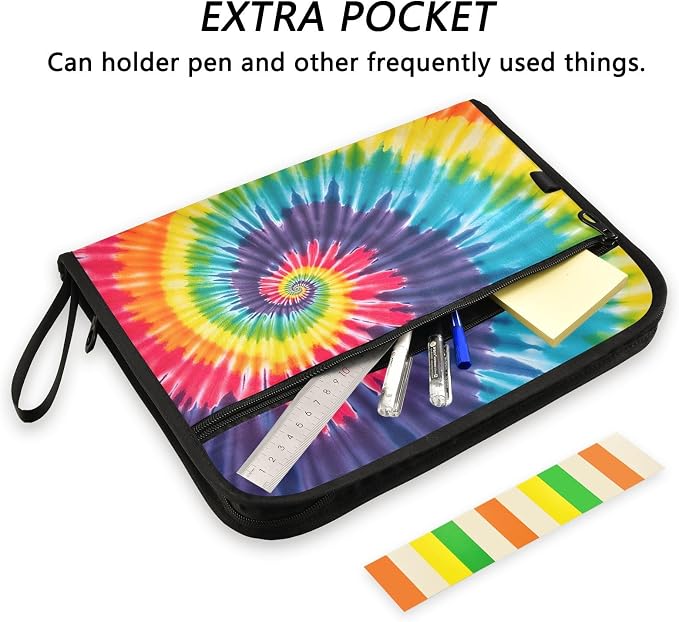 Expanding File Folder Tie Dye Rainbow Swirl Accordion File Organizer 13 Pockets - Image 6