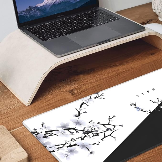 Japanese Life Death Keyboard Mat, Japanese Sakura Pagoda Sun Mouse Pad - Image 8