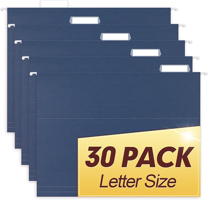 HERKKA Hanging File Folders, 30 Pack Reinforced Letter Size Hanging Folders by HERKKA