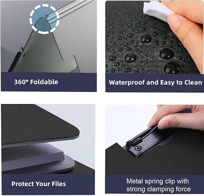 Clipboard Folder, 6 Pack A4 Foldable Clipboards File Folder Flip Writing Pad - Image 4