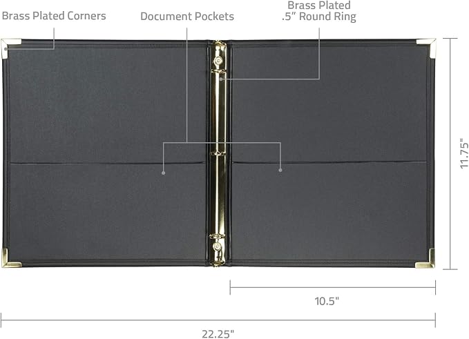 Samsill Classic Collection Leather 3 Ring Binder, Executive Presentation - Image 4