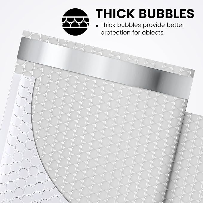 Fuxury 300 Pack White Bubble Mailers 6x10 Inch, Small Bubble Shipping - Image 3