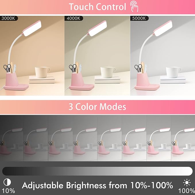 Pink Desk Lamp, Small Desk Lamp - Image 4