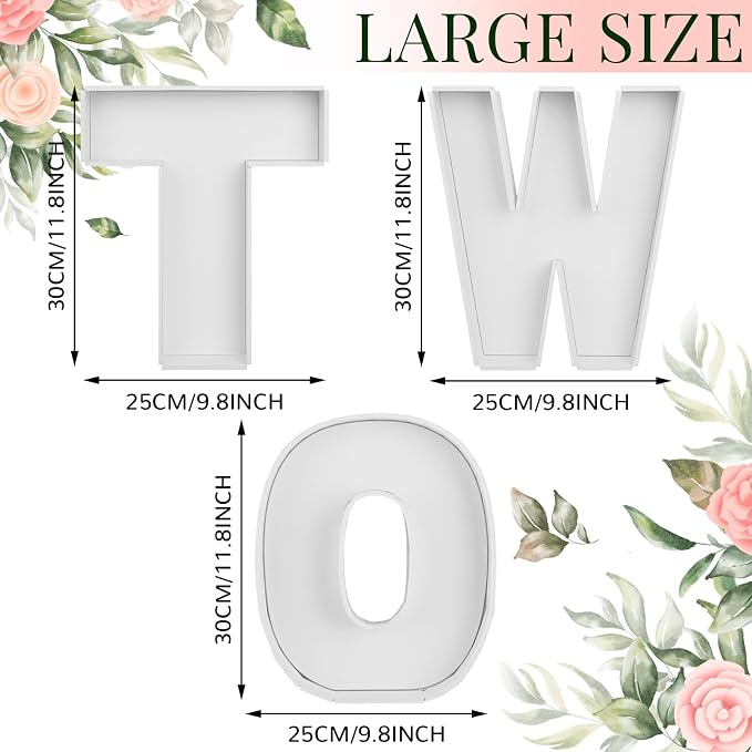 Rossesay 3 Pcs Large Charcuterie Letters Fillable 12'' Two Food Tray Letters - Image 2