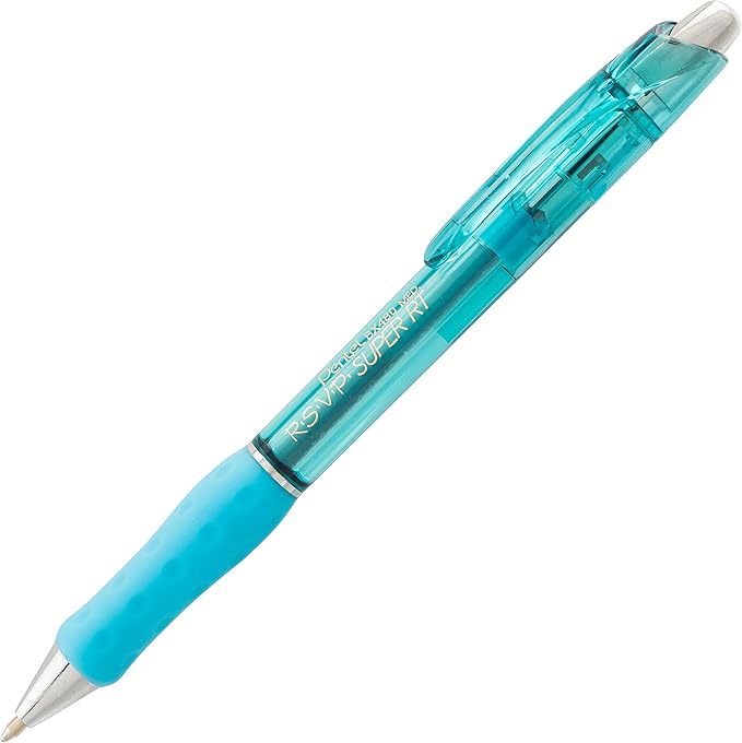 Pentel RSVP Super RT Ballpoint Pen, Medium Line, Sky Blue Ink - Image 2