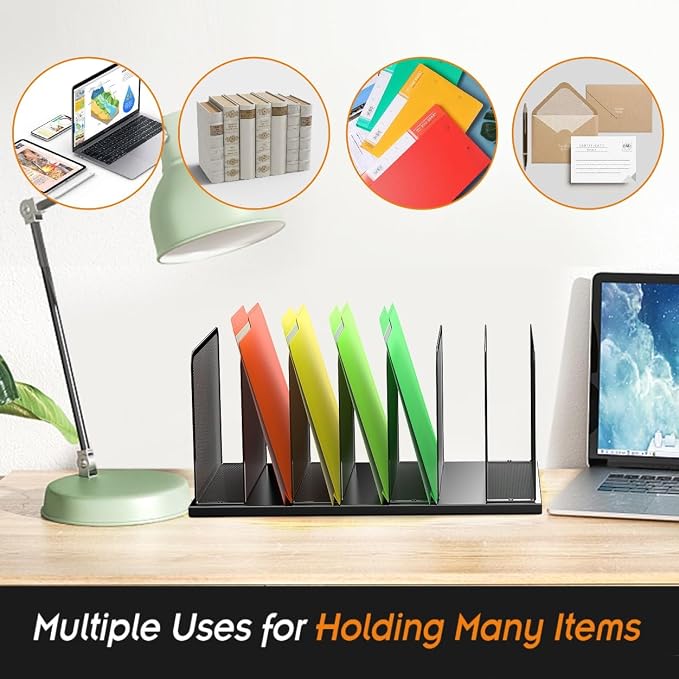 Kuntine.B Desk File Organizer Upright Mesh Desktop Organizer File Sorter Office - Image 5