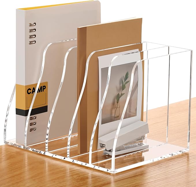 SANRUI Acrylic Magazine File Holder Desk Organizer, Folder Rack Binder by SANRUI