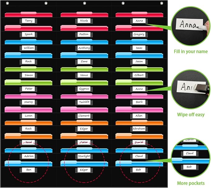 REGELETO 36 Pockets File Storage Pocket Chart - Image 3