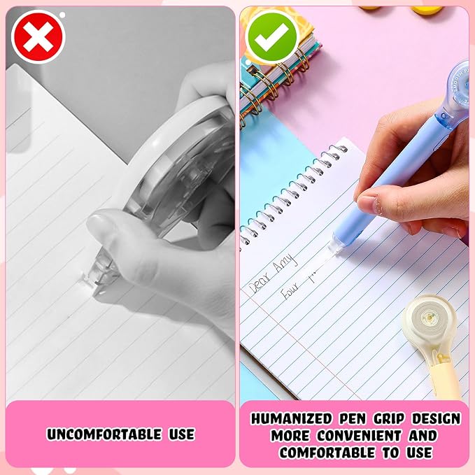 Gersoniel 10 Pack Correction Tape Pen Correctional Ink Tape Push Pull Protective - Image 6