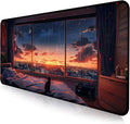 Sunset Night Cat Mouse Pad, Summer Night Scene Decoration Game Table Pad XL | by LQFIWSS