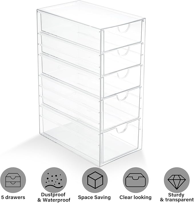 Prsildan Hair Accessories Organizer Acrylic Drawer - Image 9
