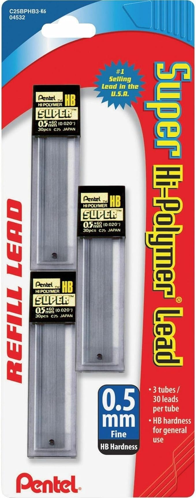 Pentel Super Hi-Polymer Lead Refills, 90 Pieces - Image 5