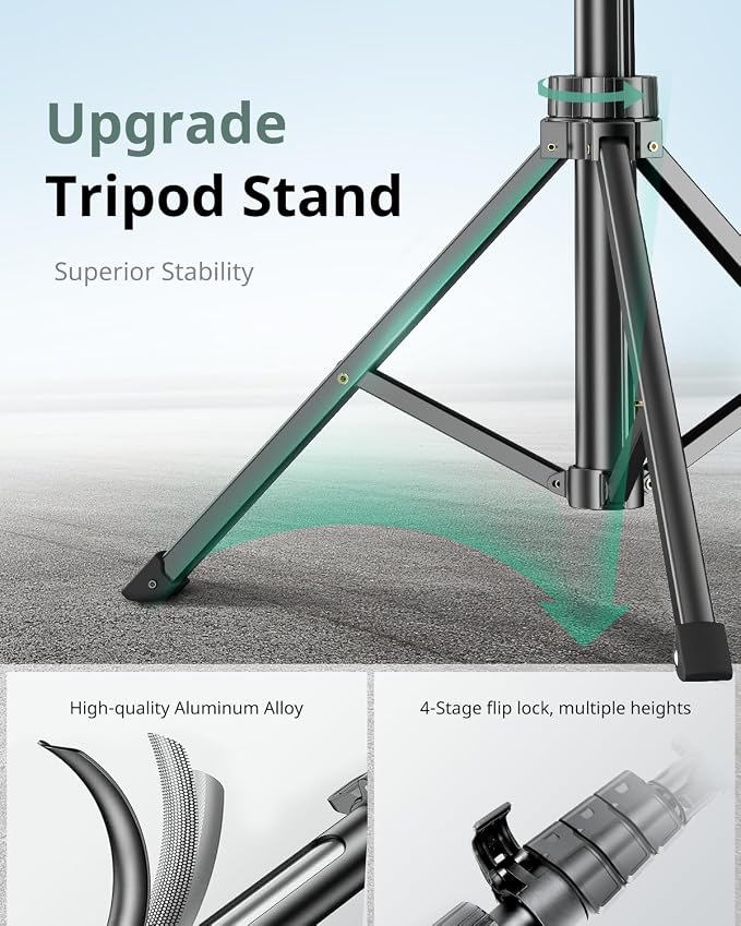 SENSYNE 62" Phone Tripod for iPhone, Extendable Selfie Stick Tripod Stand - Image 3