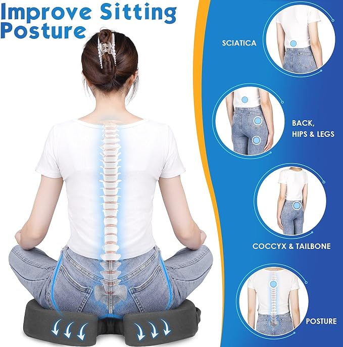 TushGuard Seat Cushion for Office Chair Memory Foam Non-Slip Desk Seat Cushion - Image 5