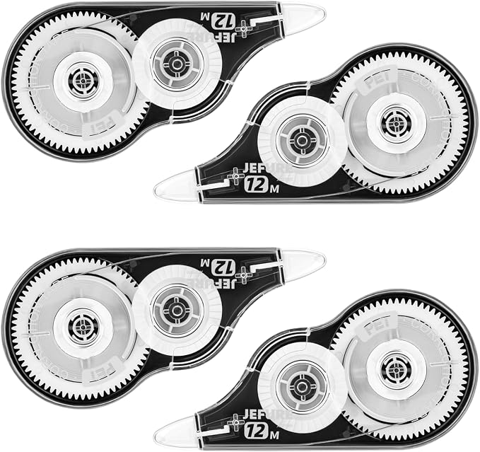 4 Pcs Correction Tape, 39.37 Ft White Wrong Out Tear-Resistant Bulk, Instant by JEFURE