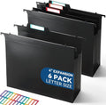 SortRax Plastic High Capacity Hanging File Folders, Side-Sealed Accordion Pocket by SortRax