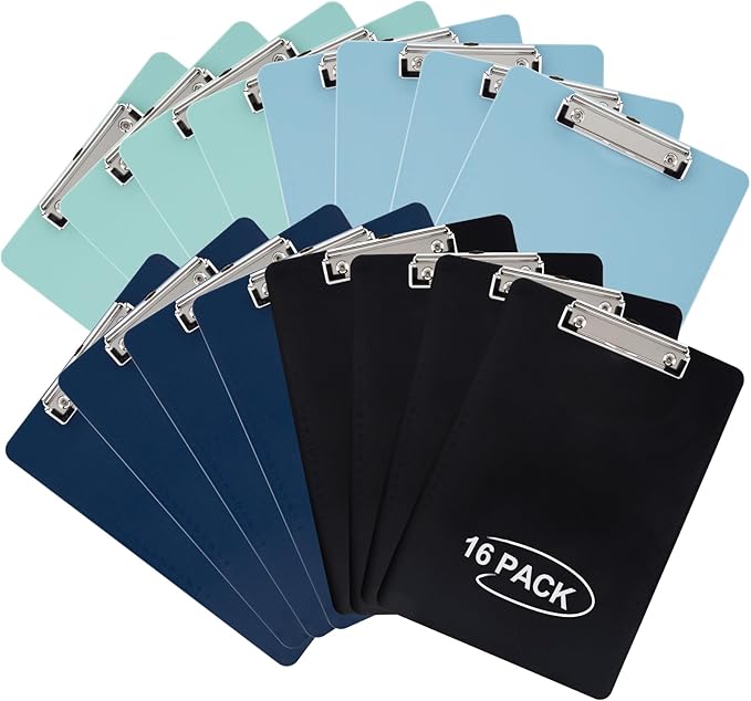 16 Pack Plastic Clipboards by PrincipalLines
