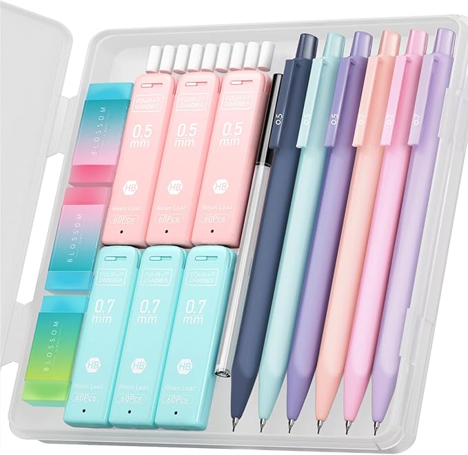 Four Candies Cute Mechanical Pencil Set, Aesthetic School Supplies by FourCandies