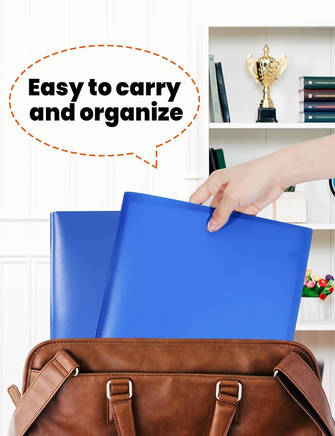SUNEE 3 Pack Blue Plastic Folders - Image 5
