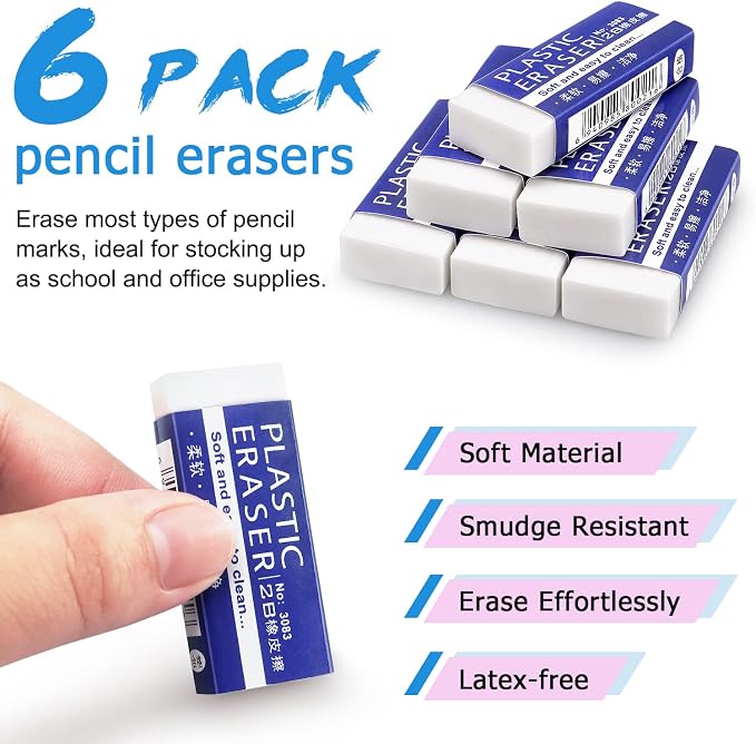 Tamaki Erasers, 6 Pack | Erasers - Image 3