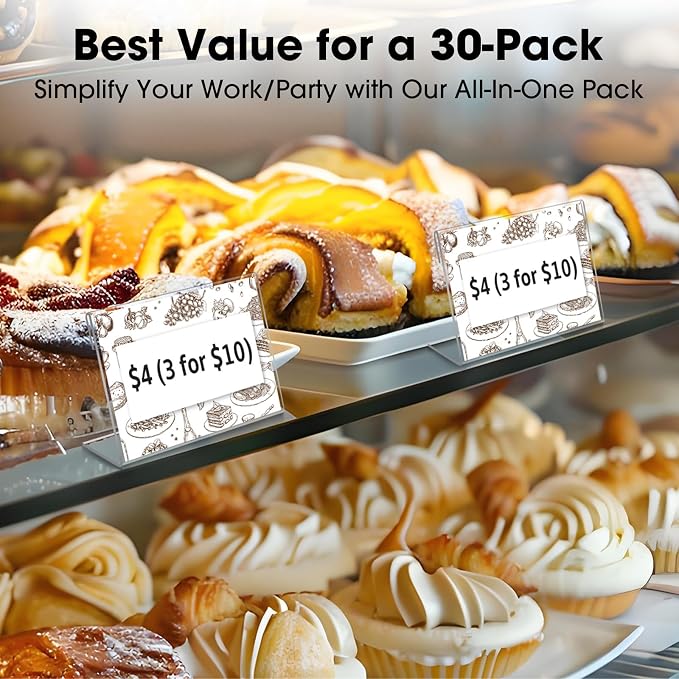 20 PCS 3.5 x 2.5 inch Small Acrylic Sign Holder, Mini Acrylic Food Signs Labels - Image 5