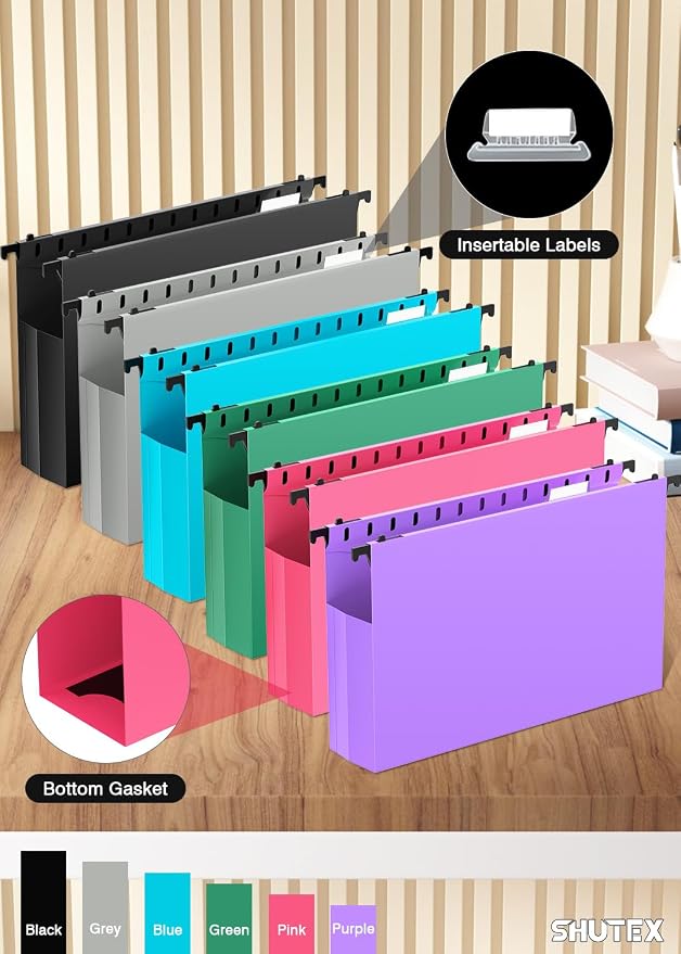 SHUTEX Extra Capacity Legal Size Hanging File Folders, 12 Pack Reinforced - Image 5