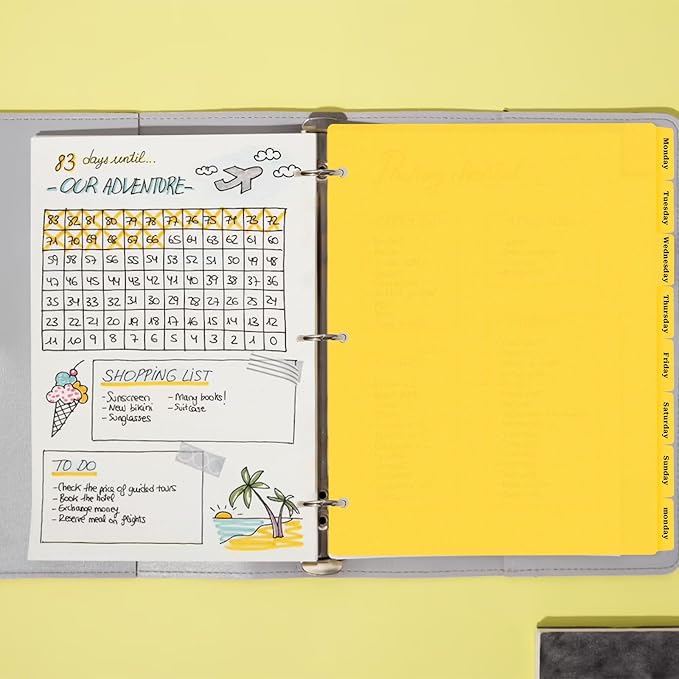 3 Ring Yellow Binder Dividers - Image 7