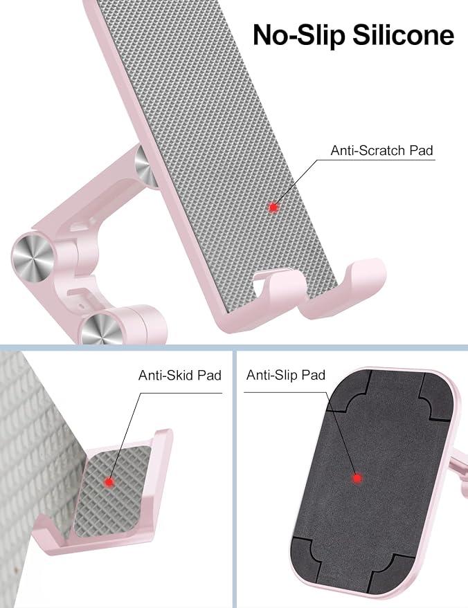 OCYCLONE Phone Stand, Adjustable Height and Angle Foldable Cell Phone Stand - Image 3
