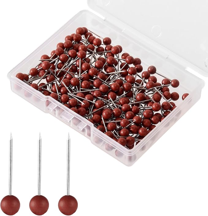 XIHIRCD 200pcs Push Pins, Map Tacks Round Head Map Push Pins Small Thumb Tacks by XIHIRCD