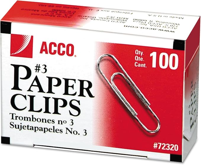 ACCO 72320 Smooth Standard Paper Clip, 10 Boxes/Pack by ACCO+Brands