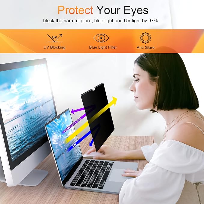 Magnetic Privacy Screen for MacBook Air 13.6 & 13 Inch 2022-2026, Matte - Image 3