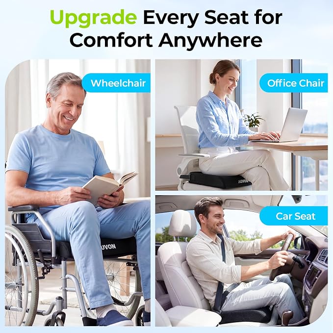 AUVON Gel Wheelchair Seat Cushion, Waterproof Cover, Pressure Sore & Ulcer | - Image 9