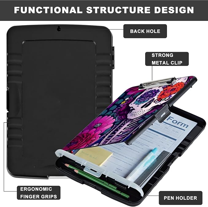 Clipboard with Storage, Heavy Duty Plastic Storage Clipboard with Low Profile - Image 6