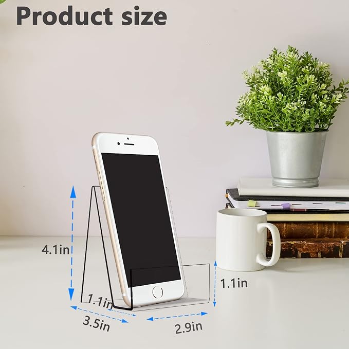 10PCS 4" x 3" Acrylic Book Display Stand Clear Easel - Image 2