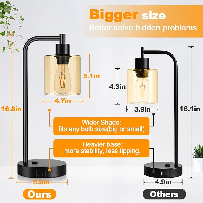 Set of 2 Industrial Touch Control Table Lamps - Image 4