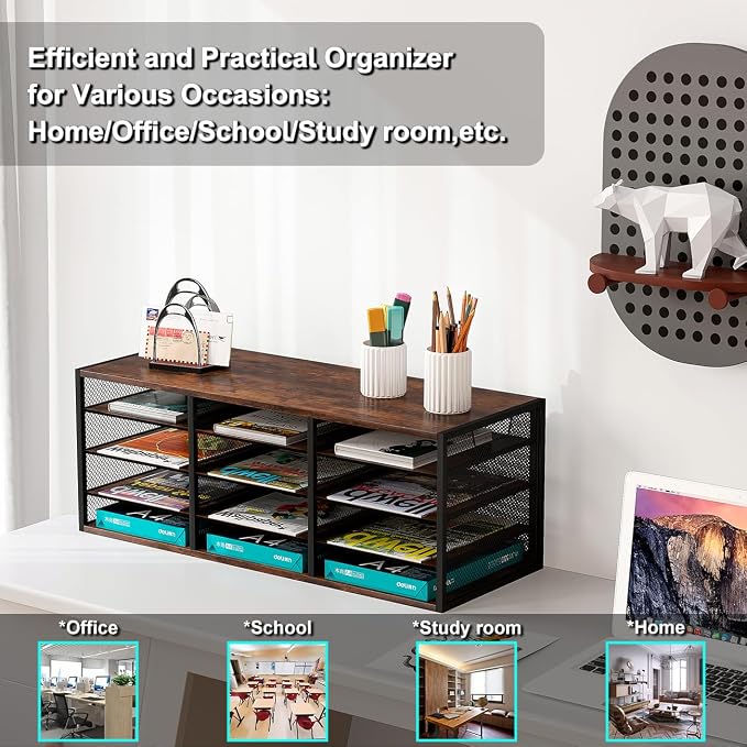 Mail Sorter Adjustable Holder, Countertop Literature Organizer, Student Mailbox - Image 6