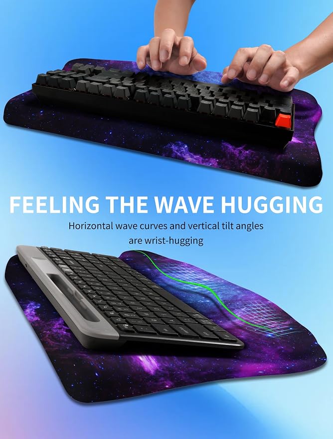 Ergonomic Wave Wrist Rest with Keyboard Stand, Cushioned Palm Rest, Comfortable - Image 4