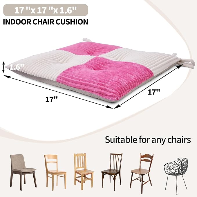 Office Stacking Chair Cushions 4 Pack, Corduroy High Density Foam Kitchen Seat - Image 4