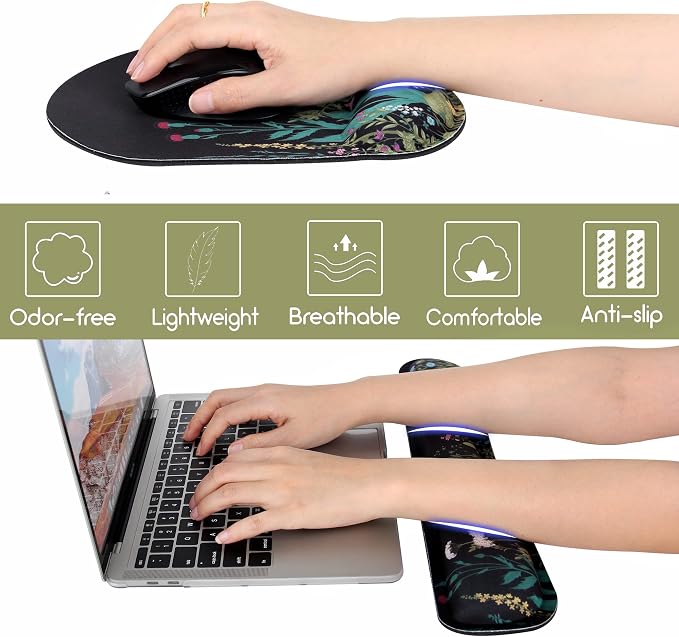 Ergonomic Mouse Pad with Wrist Rest and Keyboard Wrist Rest, Memory Foam Wrist - Image 7