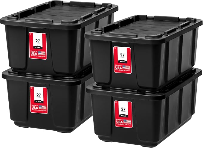 IRIS USA 4-Pack 27 Gallon Storage Bins by IRISUSA